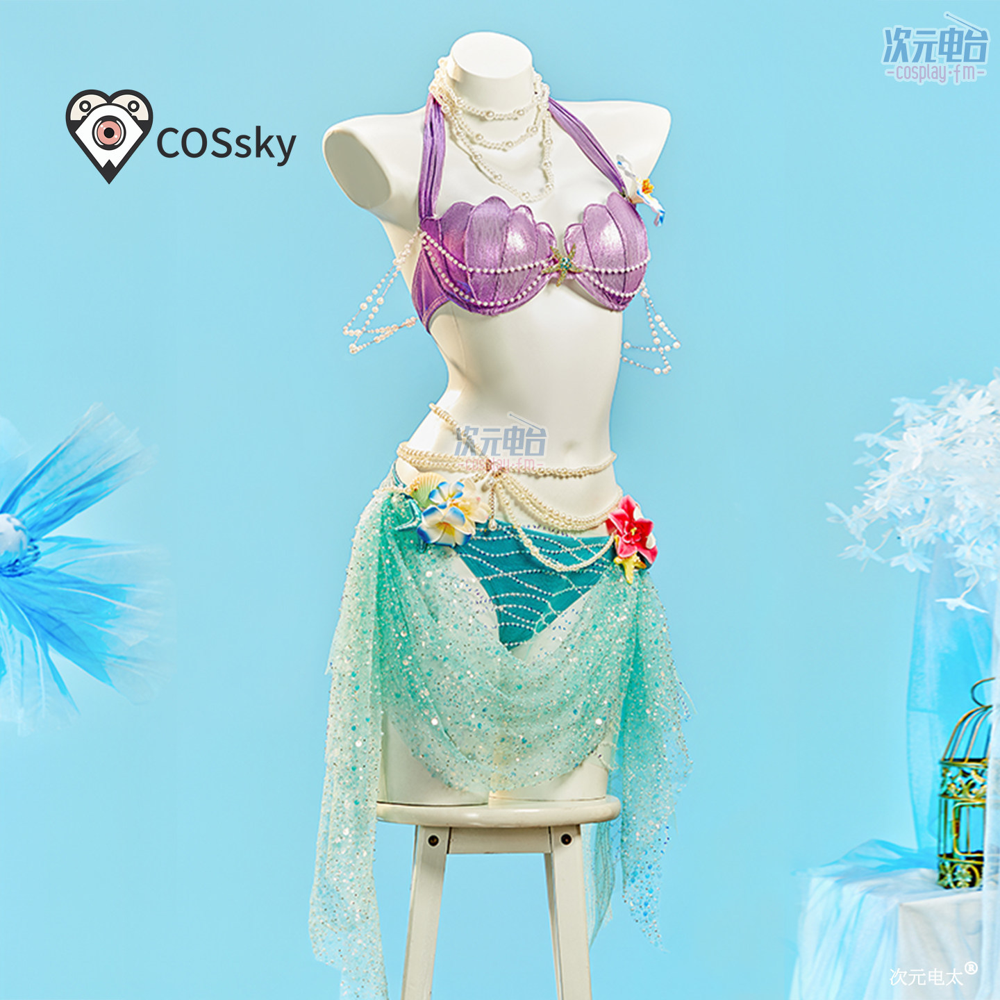 Party Games Summer - Costume da Sirena Estivo per Spiaggia,