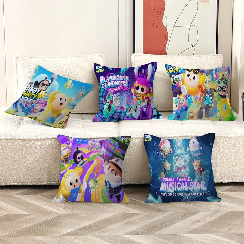 Party Games Egg - Fodera per Cuscino Decorativa con Stampa